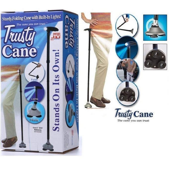 Canne de marche pliante avec lumière LED - Trusty Cane