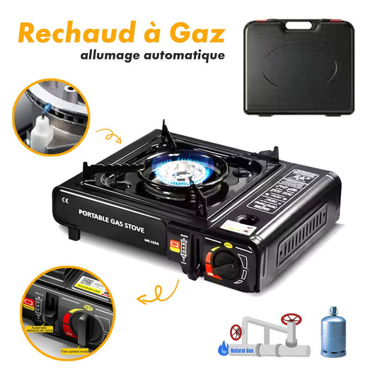 Réchaud à gaz de camping allumage automatique en acier inoxydable
